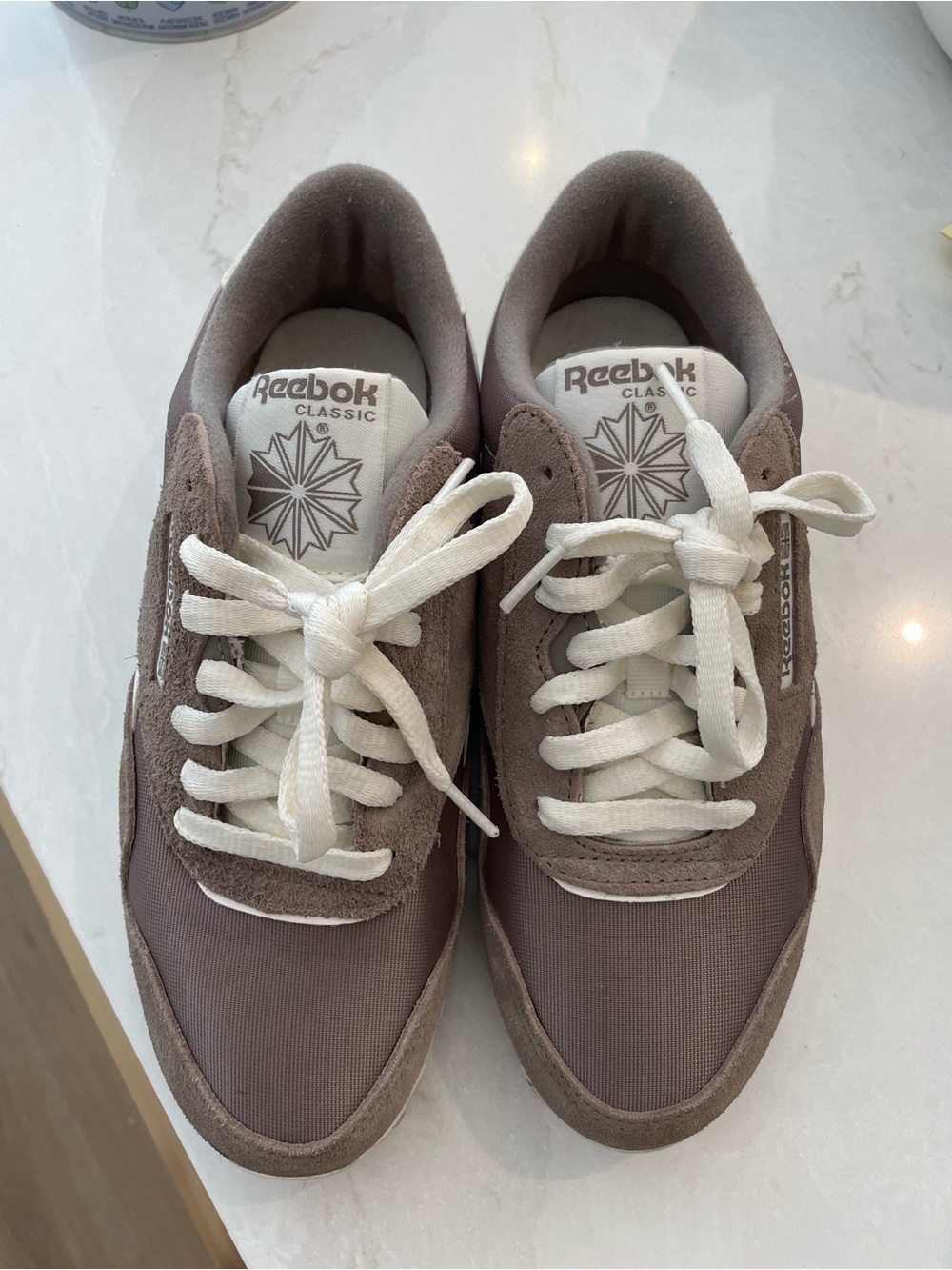 Reebok Classic Sneakers in Taupe with White Laces